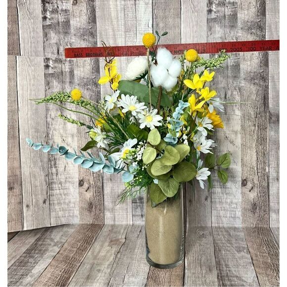 Sunflower Daisy Eucalyptus Floral Arrangement Baby Wedding Birthday Family Reuni - Picture 8 of 15